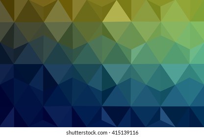 Multicolor dark green, blue polygonal illustration, which consist of triangles. Geometric background in Origami style with gradient. Triangular design for your business.
