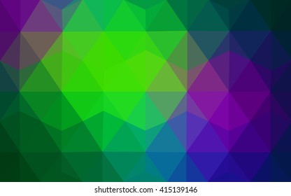 Multicolor dark green, blue polygonal illustration, which consist of triangles. Geometric background in Origami style with gradient. Triangular design for your business.