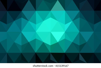 Multicolor dark green, blue polygonal illustration, which consist of triangles. Geometric background in Origami style with gradient. Triangular design for your business.