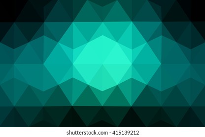 Multicolor dark green, blue polygonal illustration, which consist of triangles. Geometric background in Origami style with gradient. Triangular design for your business.