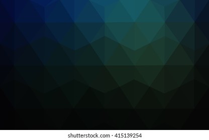 Multicolor dark green, blue polygonal illustration, which consist of triangles. Geometric background in Origami style with gradient. Triangular design for your business.