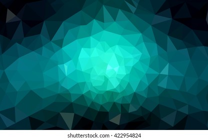 Multicolor dark green, blue polygonal illustration, which consist of triangles. Geometric background in Origami style with gradient. Triangular design for your business.