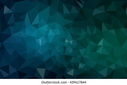 Multicolor dark green, blue polygonal illustration, which consist of triangles. Geometric background in Origami style with gradient. Triangular design for your business.