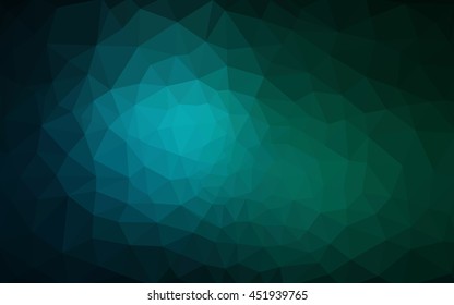 Multicolor dark green, blue polygonal illustration, which consist of triangles. Geometric background in Origami style with gradient. Triangular design for your business.