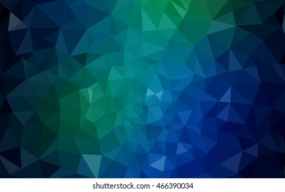 Multicolor dark green, blue polygonal illustration, which consist of triangles. Geometric background in Origami style with gradient. Triangular design for your business.