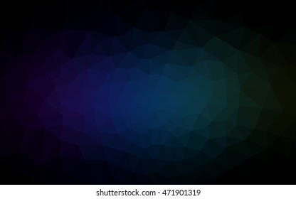 Multicolor dark green, blue polygonal illustration, which consist of triangles. Geometric background in Origami style with gradient. Triangular design for your business.