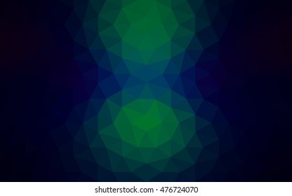 Multicolor dark green, blue polygonal illustration, which consist of triangles. Geometric background in Origami style with gradient. Triangular design for your business.