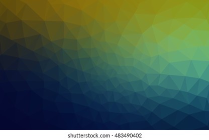 Multicolor dark green, blue polygonal illustration, which consist of triangles. Geometric background in Origami style with gradient. Triangular design for your business.