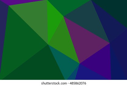 Multicolor dark green, blue polygonal illustration, which consist of triangles. Geometric background in Origami style with gradient. Triangular design for your business.