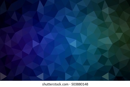 Multicolor dark green, blue polygonal illustration, which consist of triangles. Geometric background in Origami style with gradient. Triangular design for your business.