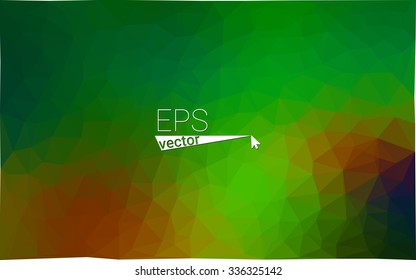 Multicolor dark green, orange geometric rumpled triangular low poly origami style gradient illustration graphic background. Vector polygonal design for your business.