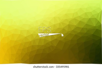 Multicolor dark green, yellow, orange  geometric rumpled triangular low poly style gradient illustration graphic background. Vector polygonal design for your business.