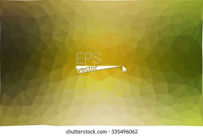 Multicolor dark green, yellow, orange  geometric rumpled triangular low poly style gradient illustration graphic background. Vector polygonal design for your business.