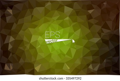 Multicolor dark green, yellow, orange  geometric rumpled triangular low poly style gradient illustration graphic background. Vector polygonal design for your business.