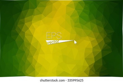 Multicolor dark green, yellow, orange  geometric rumpled triangular low poly style gradient illustration graphic background. Vector polygonal design for your business.