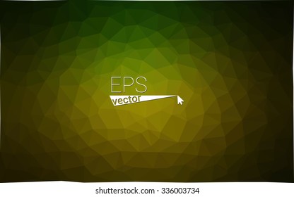 Multicolor dark green, yellow, orange  geometric rumpled triangular low poly style gradient illustration graphic background. Vector polygonal design for your business.