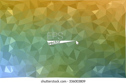 Multicolor dark green, yellow, orange  geometric rumpled triangular low poly style gradient illustration graphic background. Vector polygonal design for your business.