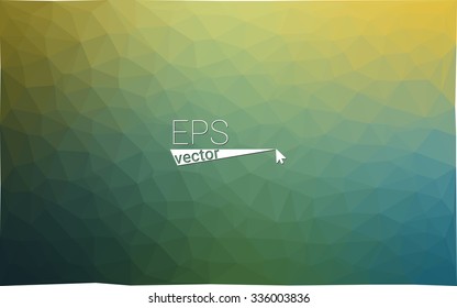 Multicolor dark green, yellow, orange  geometric rumpled triangular low poly style gradient illustration graphic background. Vector polygonal design for your business.