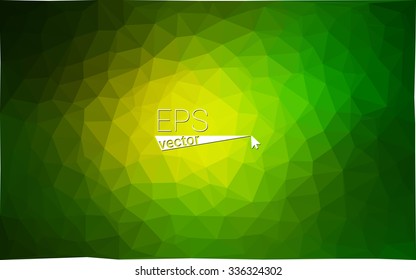 Multicolor dark green, yellow, orange geometric rumpled triangular low poly origami style gradient illustration graphic background. Vector polygonal design for your business.