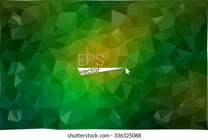 Multicolor dark green, yellow, orange geometric rumpled triangular low poly origami style gradient illustration graphic background. Vector polygonal design for your business.