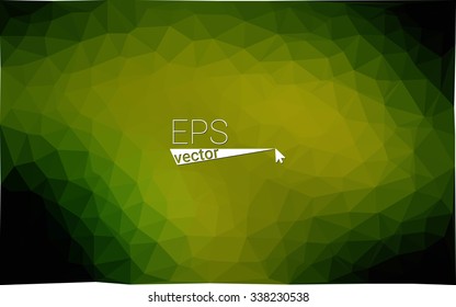 Multicolor dark green, yellow, orange geometric rumpled triangular low poly origami style gradient illustration graphic background. Vector polygonal design for your business.