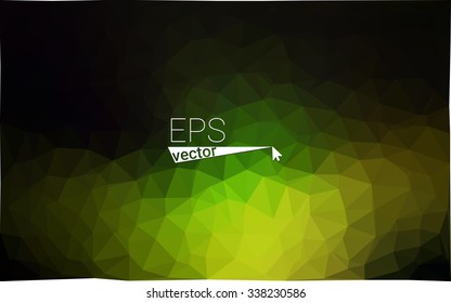 Multicolor dark green, yellow, orange geometric rumpled triangular low poly origami style gradient illustration graphic background. Vector polygonal design for your business.