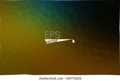 Multicolor dark green, yellow, orange geometric rumpled triangular low poly origami style gradient illustration graphic background. Vector polygonal design for your business.