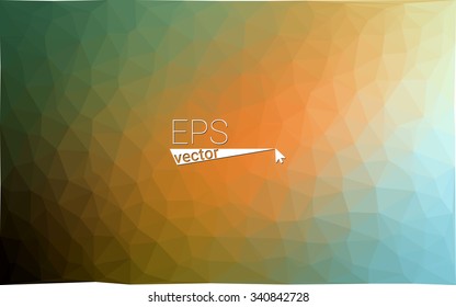 Multicolor dark green, yellow, orange geometric rumpled triangular low poly origami style gradient illustration graphic background. Vector polygonal design for your business.