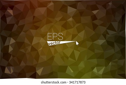 Multicolor dark green, yellow, orange geometric rumpled triangular low poly origami style gradient illustration graphic background. Vector polygonal design for your business.