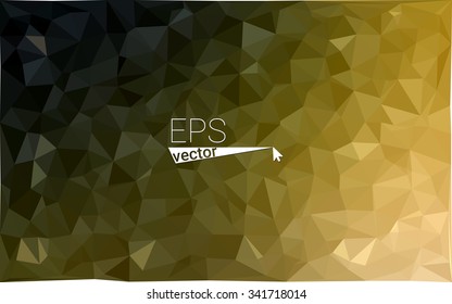 Multicolor dark green, yellow, orange geometric rumpled triangular low poly origami style gradient illustration graphic background. Vector polygonal design for your business.