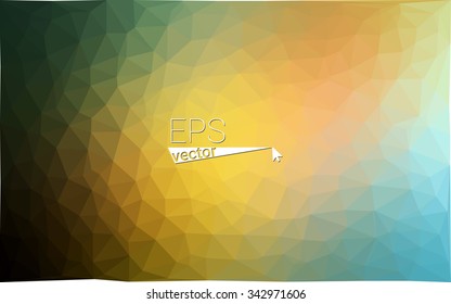 Multicolor dark green, yellow, orange geometric rumpled triangular low poly origami style gradient illustration graphic background. Vector polygonal design for your business.