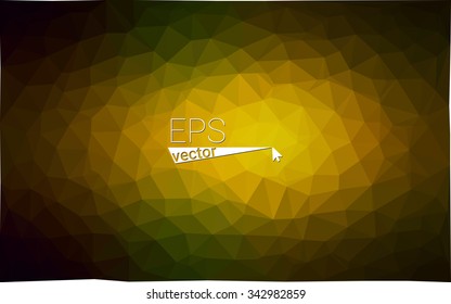 Multicolor dark green, yellow, orange geometric rumpled triangular low poly origami style gradient illustration graphic background. Vector polygonal design for your business.