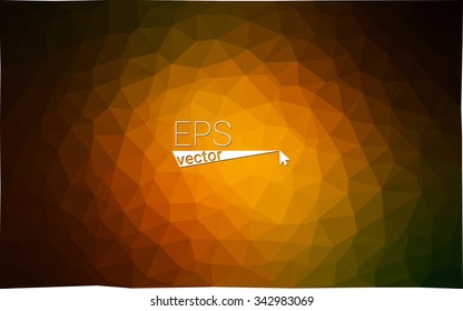 Multicolor dark green, yellow, orange geometric rumpled triangular low poly origami style gradient illustration graphic background. Vector polygonal design for your business.