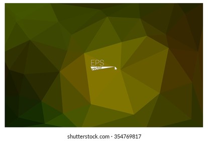 Multicolor dark green, yellow, orange geometric rumpled triangular low poly origami style gradient illustration graphic background. Vector polygonal design for your business.