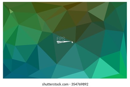 Multicolor dark green, yellow, orange geometric rumpled triangular low poly origami style gradient illustration graphic background. Vector polygonal design for your business.