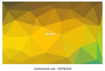 Multicolor dark green, yellow, orange geometric rumpled triangular low poly origami style gradient illustration graphic background. Vector polygonal design for your business.