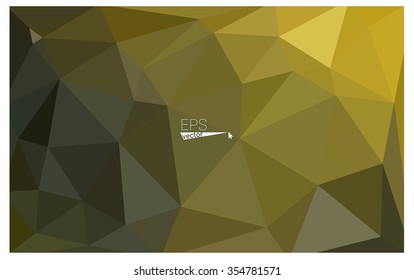 Multicolor dark green, yellow, orange geometric rumpled triangular low poly origami style gradient illustration graphic background. Vector polygonal design for your business.