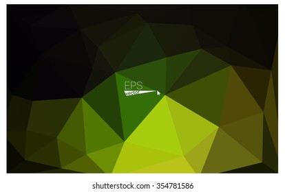 Multicolor dark green, yellow, orange geometric rumpled triangular low poly origami style gradient illustration graphic background. Vector polygonal design for your business.