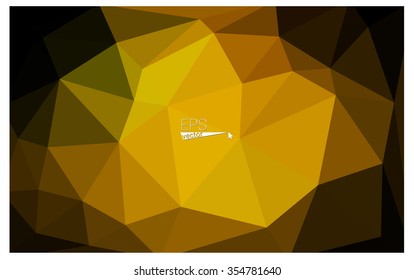 Multicolor dark green, yellow, orange geometric rumpled triangular low poly origami style gradient illustration graphic background. Vector polygonal design for your business.
