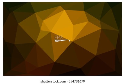 Multicolor dark green, yellow, orange geometric rumpled triangular low poly origami style gradient illustration graphic background. Vector polygonal design for your business.
