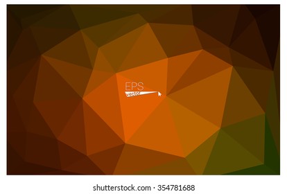 Multicolor dark green, yellow, orange geometric rumpled triangular low poly origami style gradient illustration graphic background. Vector polygonal design for your business.