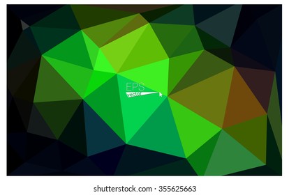Multicolor dark green, yellow, orange geometric rumpled triangular low poly origami style gradient illustration graphic background. Vector polygonal design for your business.