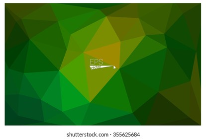 Multicolor dark green, yellow, orange geometric rumpled triangular low poly origami style gradient illustration graphic background. Vector polygonal design for your business.