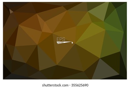 Multicolor dark green, yellow, orange geometric rumpled triangular low poly origami style gradient illustration graphic background. Vector polygonal design for your business.