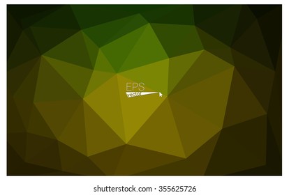 Multicolor dark green, yellow, orange geometric rumpled triangular low poly origami style gradient illustration graphic background. Vector polygonal design for your business.