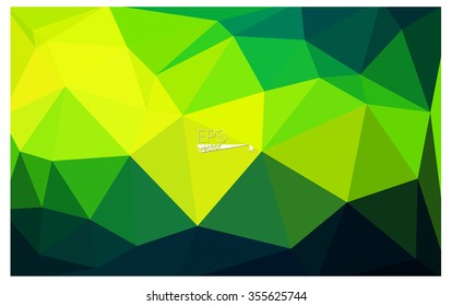 Multicolor dark green, yellow, orange geometric rumpled triangular low poly origami style gradient illustration graphic background. Vector polygonal design for your business.