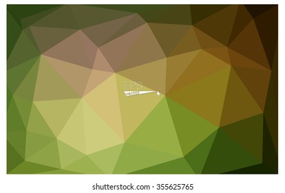 Multicolor dark green, yellow, orange geometric rumpled triangular low poly origami style gradient illustration graphic background. Vector polygonal design for your business.