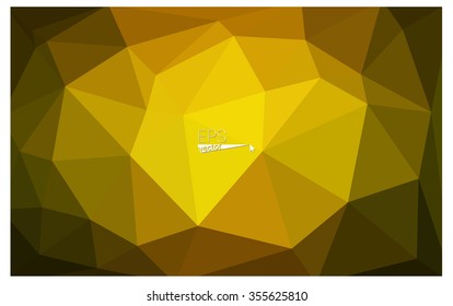 Multicolor dark green, yellow, orange geometric rumpled triangular low poly origami style gradient illustration graphic background. Vector polygonal design for your business.