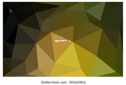 Multicolor dark green, yellow, orange geometric rumpled triangular low poly origami style gradient illustration graphic background. Vector polygonal design for your business.