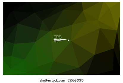 Multicolor dark green, yellow, orange geometric rumpled triangular low poly origami style gradient illustration graphic background. Vector polygonal design for your business.